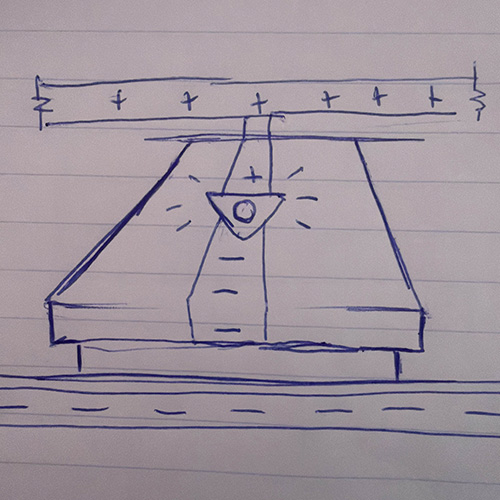 I had a clear picture in my head to have the light attached on the keyes and fold the copper tape underneath the key to come in contact with the tape on the base and complete the circuit.