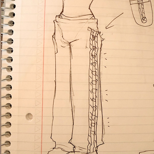 The idea of embedding these circuits on fashion inspired me. Taking the parallel circuit with the two pieces of copper tape could be used as a design on a pant leg with the LEDs