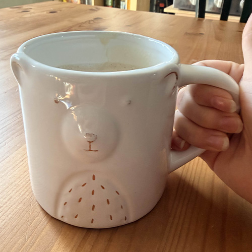 The interaction of me grabbing the handle