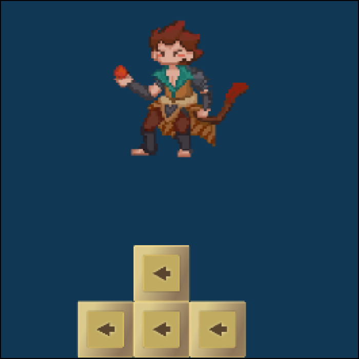 I added a little pixelated character I drew in a personal project and had him move across the screen with the keys.