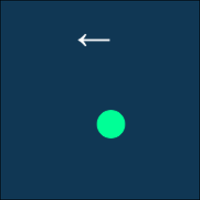 Colour changed to green when the correct arrow key was pressed.