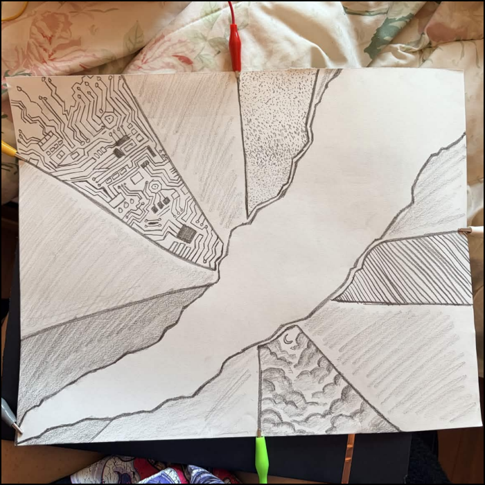 I then created a poster with the pencil. Creating different sections with different kinds of textures.
